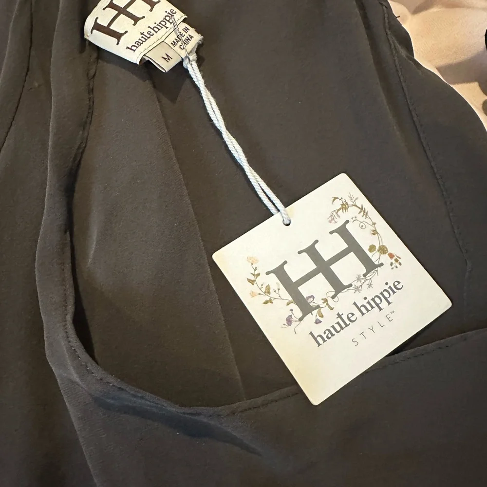 Haute Hippie Gray Button Down Shirt with Silver Studs - Picture 6 of 7